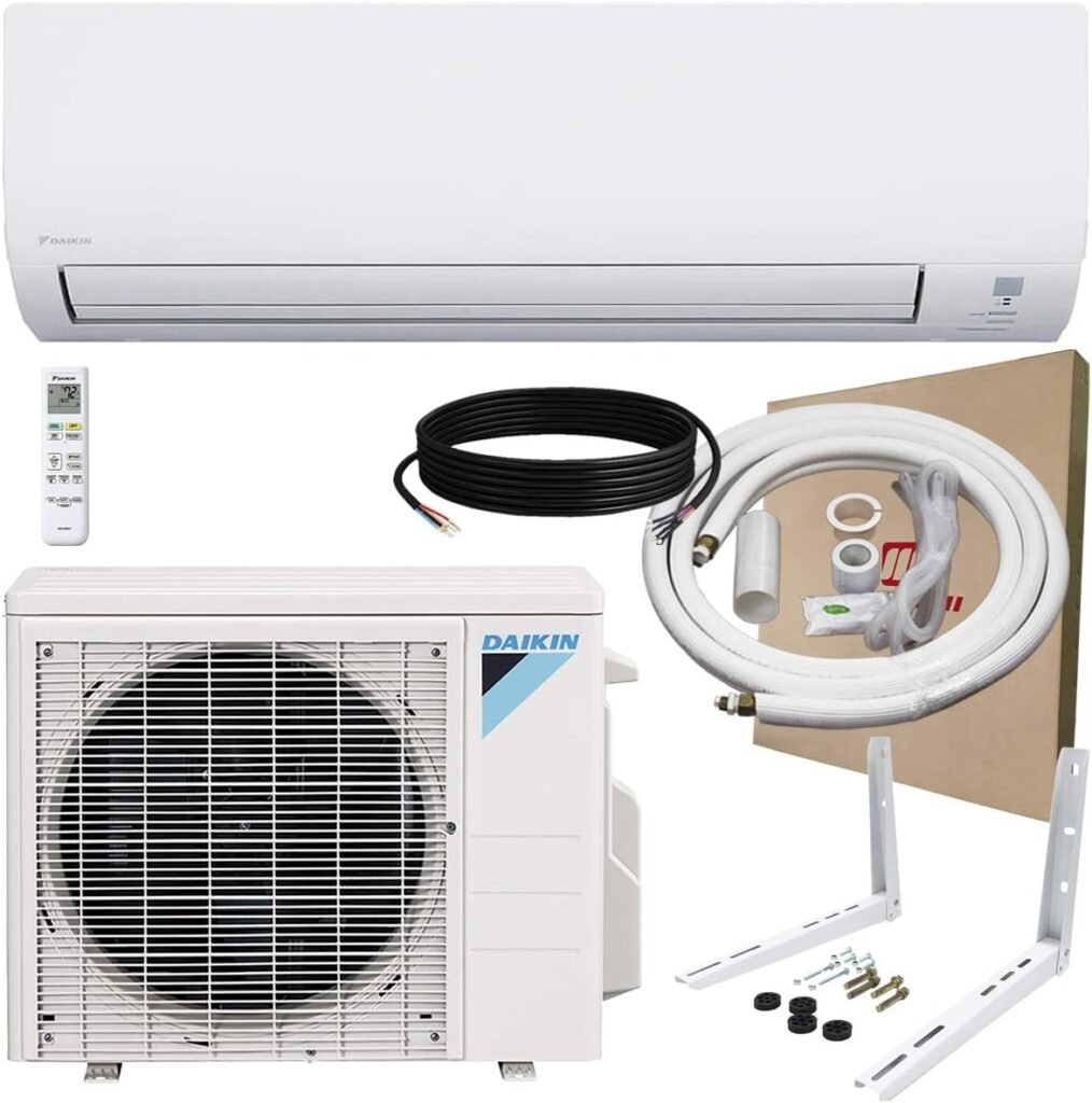 12,000 BTU Daikin AURORA 20 SEER LOW AMBIENT Ductless Mini-Split Inverter Air Conditioner Heat Pump System with Maxwell Installation Kit and Wall Mounting Bracket (230 Volt)