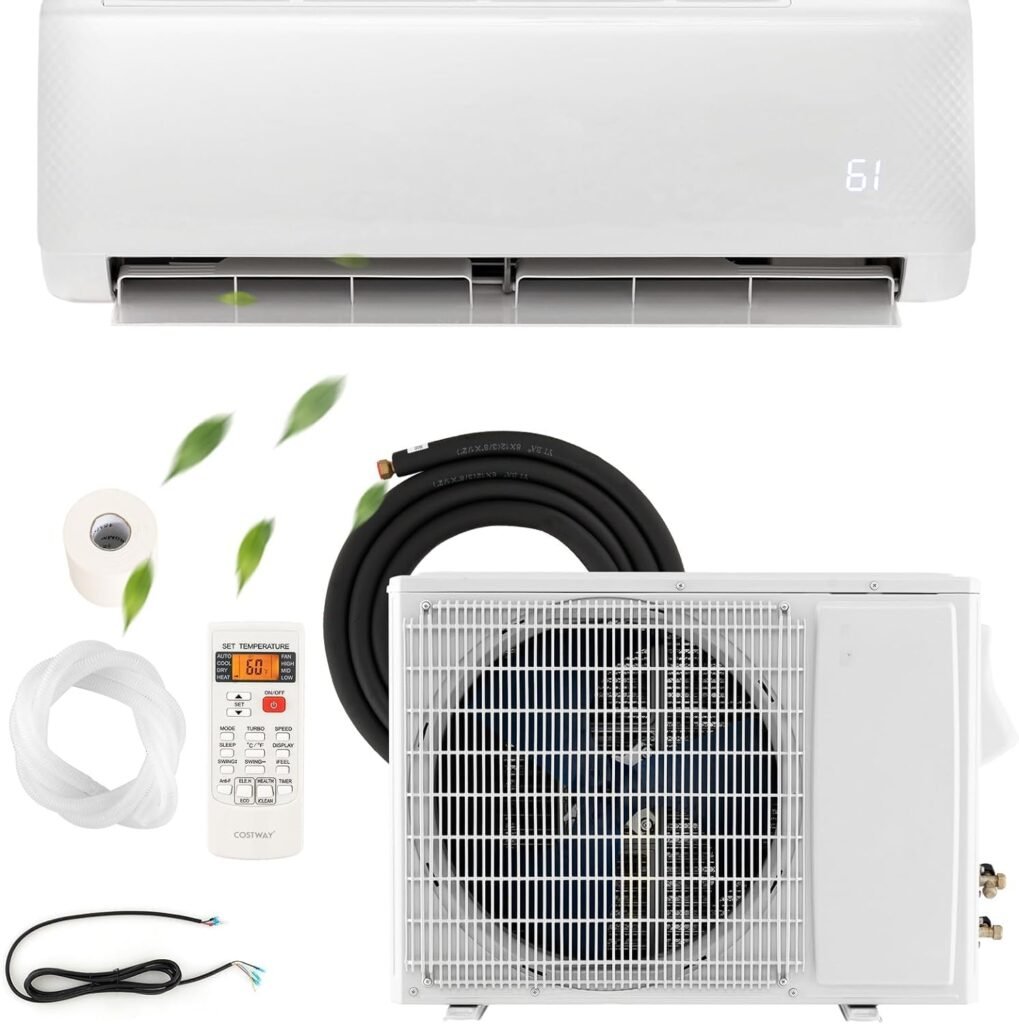 12000BTU Mini Split AC/Heating System, SIMOE 21 SEER2 208-230V Mini Split Air Conditioner, Ductless Air Conditioner  Heater with 1 Ton Heat Pump and Inverter, Wall-mounted AC, Cools Up to 750 Sq. Ft