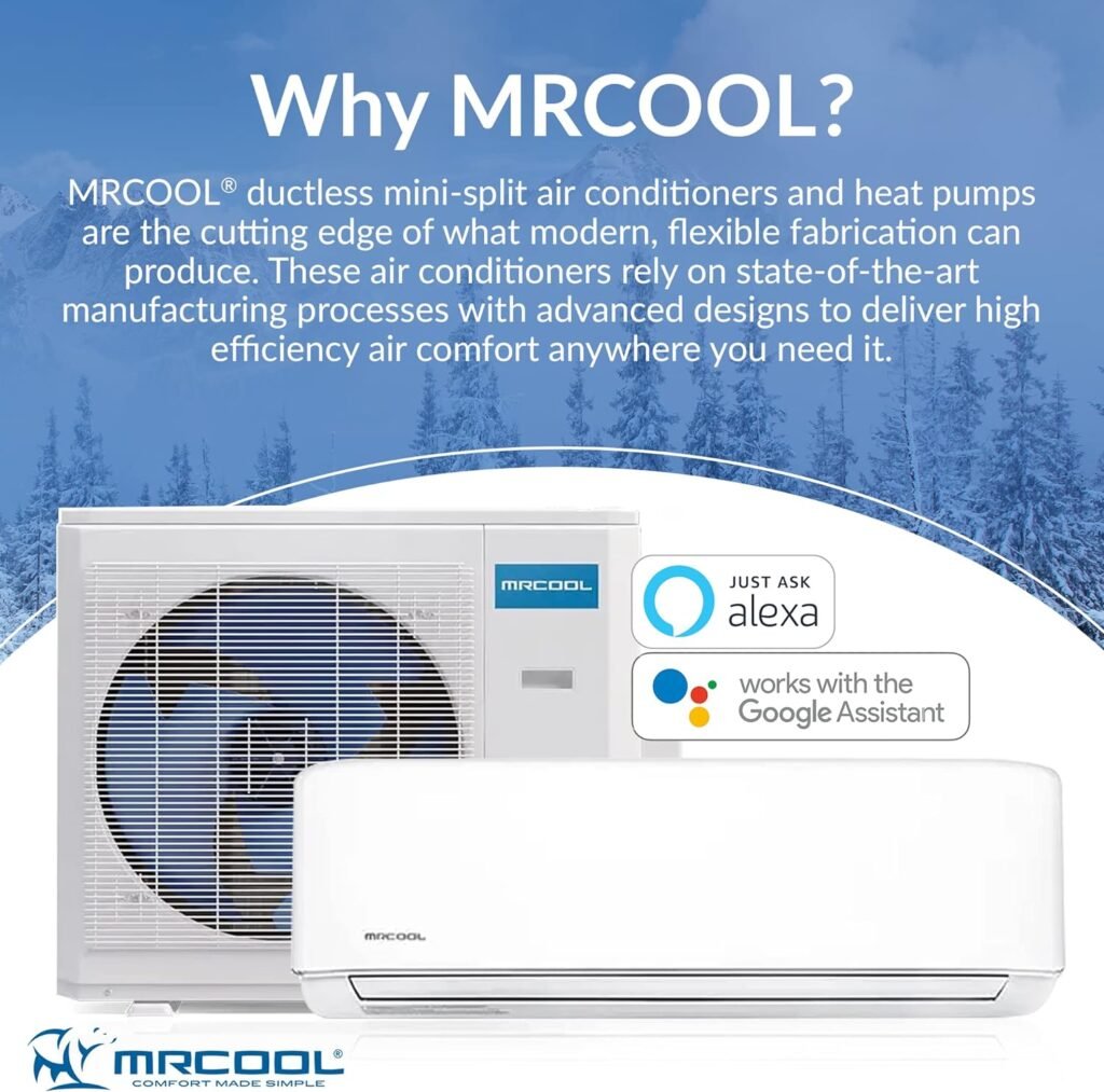 36k BTU 21.5 SEER Multi-Zone MrCool DIY 3 Zone Ductless Heat Pump Split System 4th Generation - 9k+9k+18k