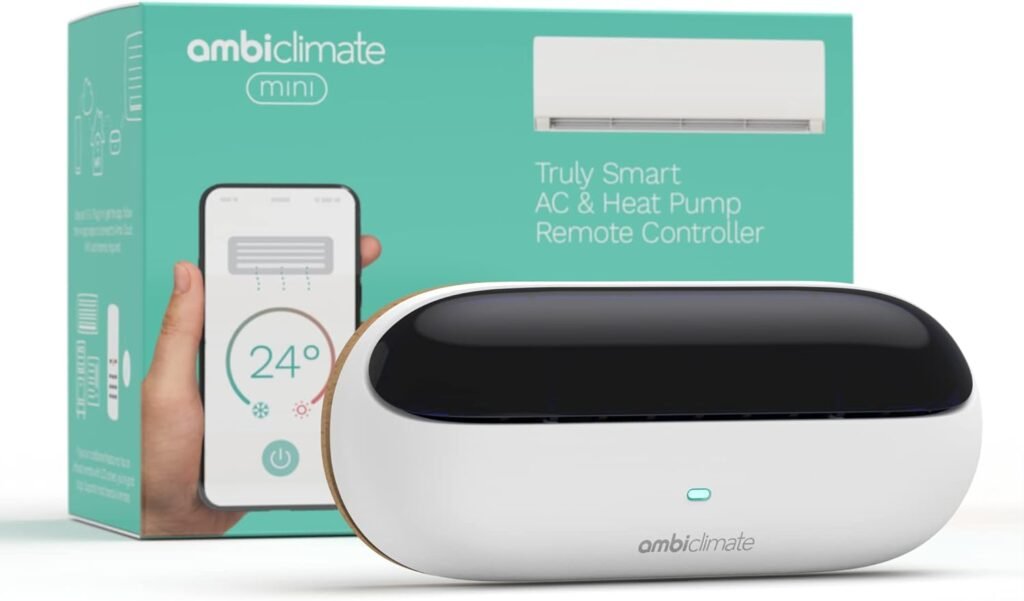 Ambi Climate Mini: Smart AC Controller  WiFi Thermostat for Ductless Mini Split Air Conditioners. Smartphone App with timers, location-based control and auto on/off. Alexa, Siri, Google Home, IFTTT