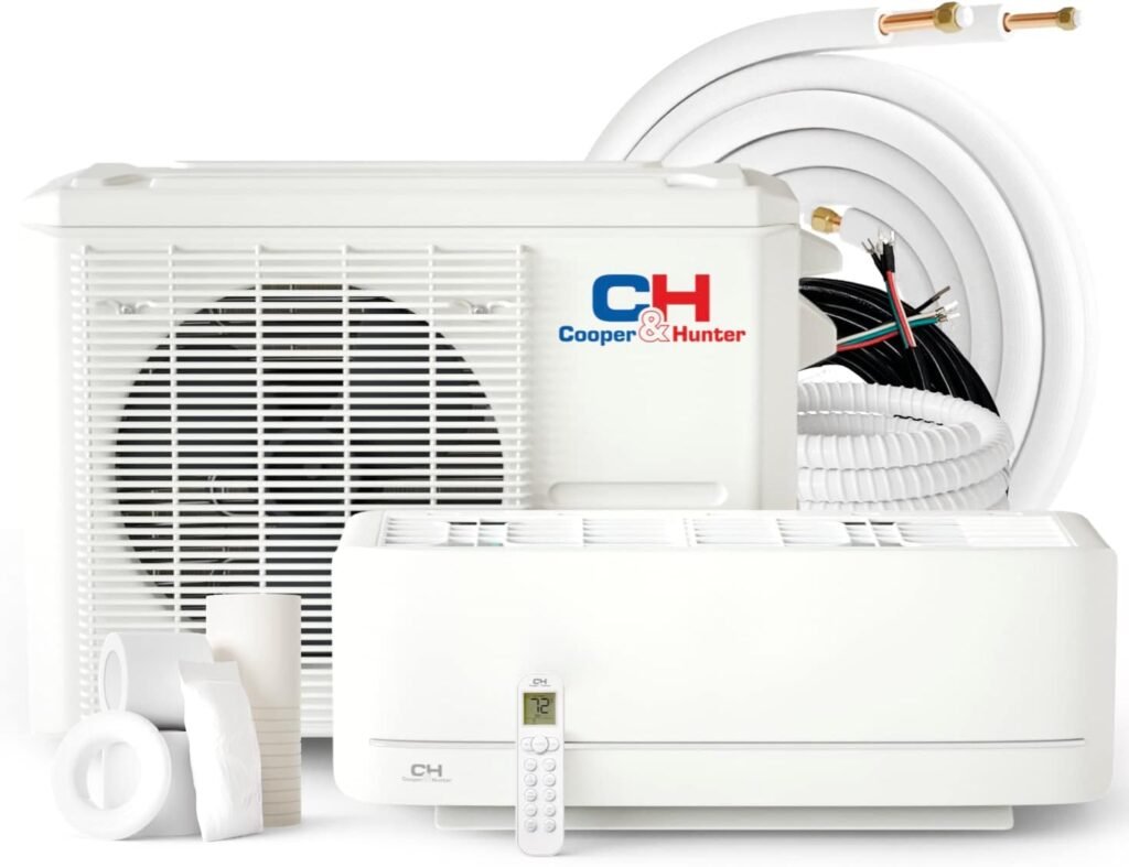 Cooper  Hunter MIA Series, Mini Split Air Conditioner and Heater, 12,000 BTU, 115V, 20.8 SEER2, Wall Mount Ductless Inverter Heat Pump System, Including 16ft Installation kit