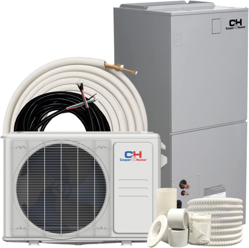 CooperHunter 24,000 BTU Central Mini Split Air to Air Heat Pump System with Multi Position Air Handler Unit Including 25ft Installation Kit