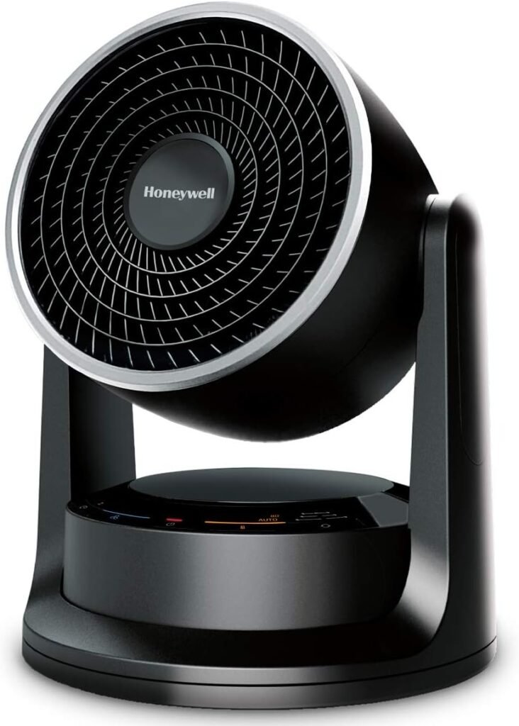 Honeywell Turbo Force Power Heater + Fan – Space Heater with Wide-Area Heating, Pivoting Head and Triple Oscillation – Fan and Heater Combo with Powerful Heat and Circulation Black Medium