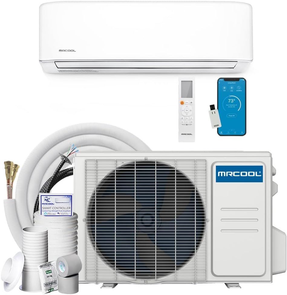 MrCool Easy Pro 12k BTU 18 SEER Ductless Heat Pump Split System - DIY Mini Split w/ 16ft Lineset