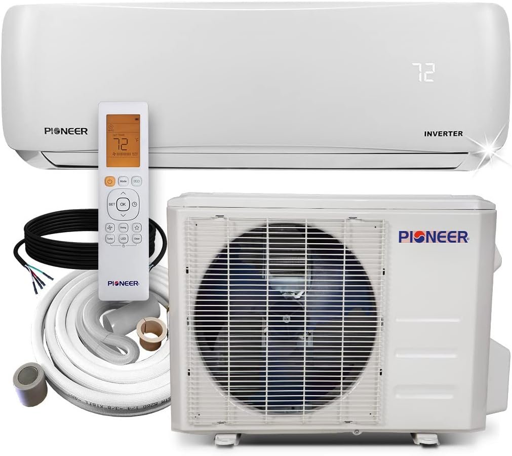 Pioneer Air Conditioner WYS012G-20 Wall Mount Ductless Inverter+ Mini Split Heat Pump, 12000 BTU-208/230V