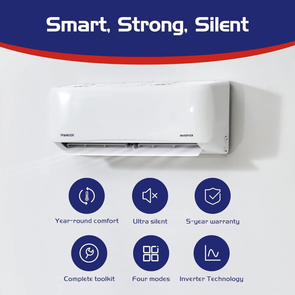 Pioneer Air Conditioner WYS030G-20 Wall Mount Ductless Inverter+ Mini Split Heat Pump, 30000 BTU-208/230 V