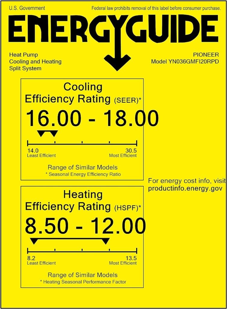 Pioneer Air Conditioner WYS030G-20 Wall Mount Ductless Inverter+ Mini Split Heat Pump, 30000 BTU-208/230 V