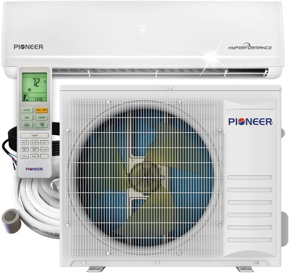 Pioneer® Hyperformance™ 24,000 BTU 21 SEER2 Ductless Mini Split Inverter++ Wi-Fi Enabled Air Conditioner Hyper Heat Pump Full Set