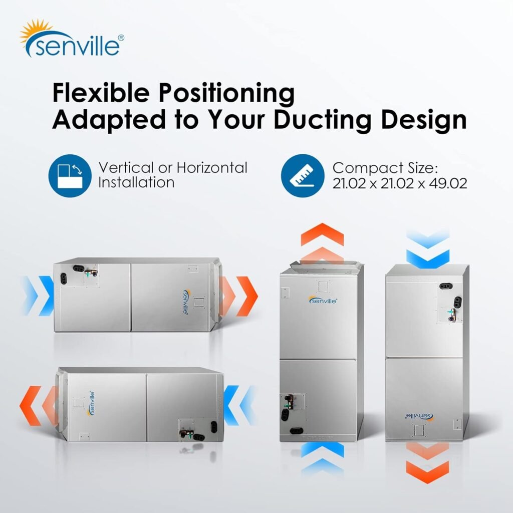 Senville 3 Ton Central Air Conditioner Heat Pump Split System, 36,000 BTU, Inverter, Variable Speed, 208/230V