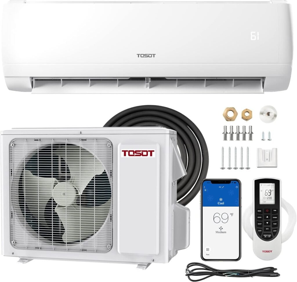 TOSOT 12,000 BTU Mini-Split Air Conditioner, Wifi Enabled Ductless Inverter Split System AC Unit Heating System, Compatible with Alexa - 20 SEER2 230V