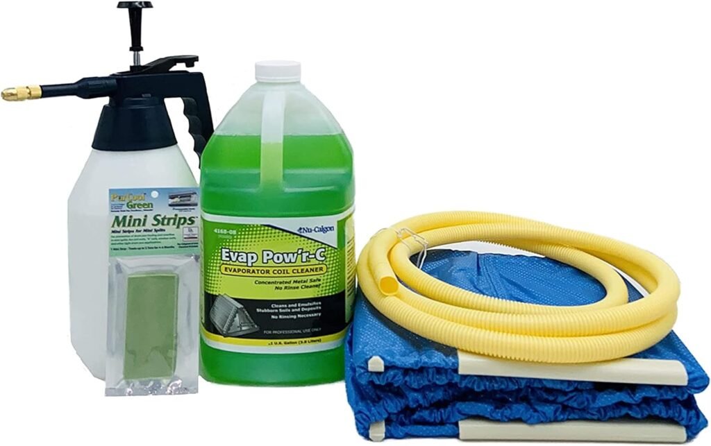 Complete Mini Split Cleaning Kit Featuring Nu-Calgon Evap Powr C Coil Cleaner  CleanAir Odour Treatment Tab - For Units Up To 39 Inches Wide