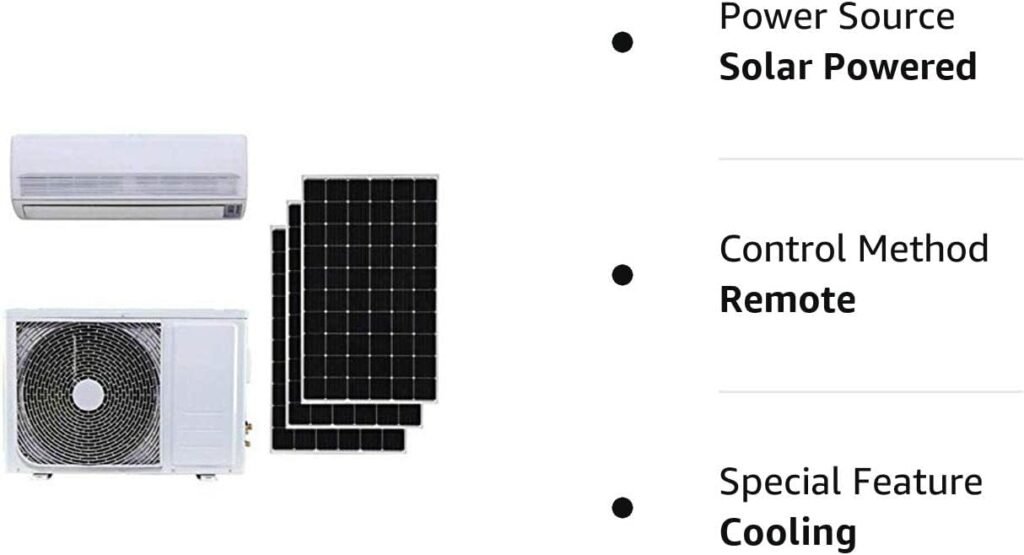 Jntech 12000BTU Solar ACDC Inverter Ductless Mini Split Air Conditioner With Heater