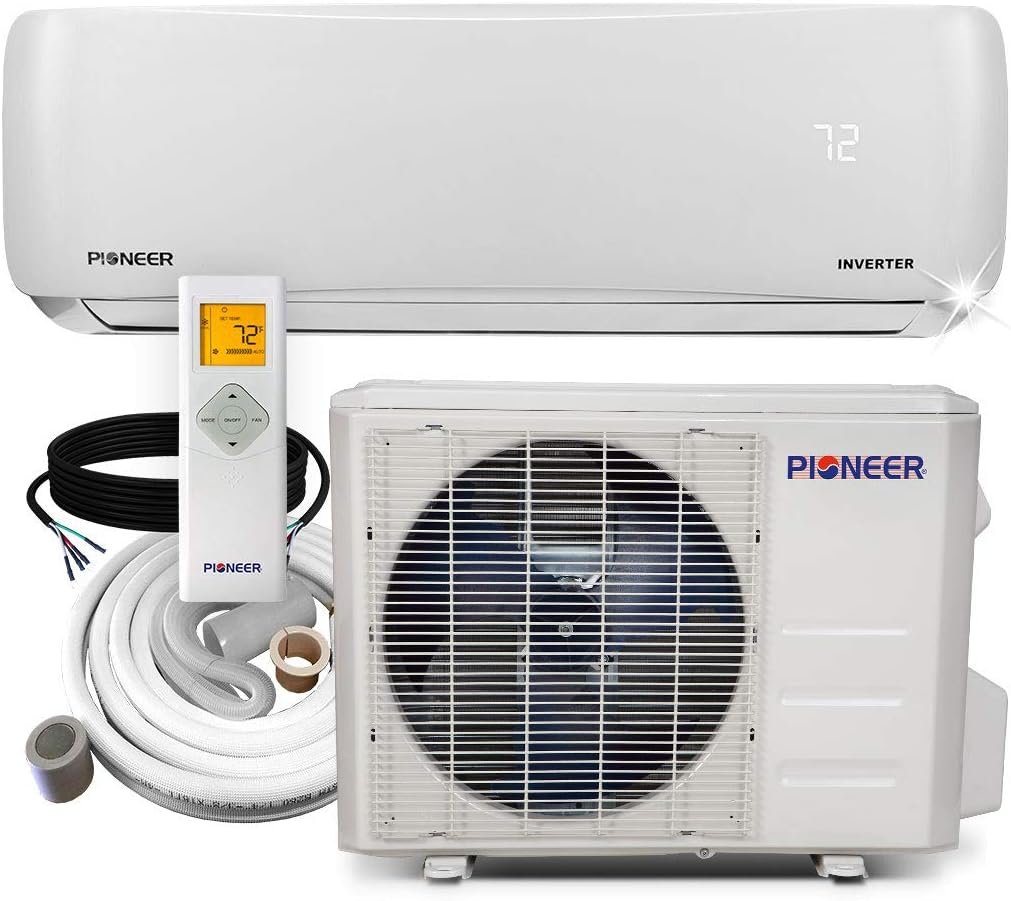 PIONEER Air Conditioner WYS012GMFI22RL Wall Mount Ductless Inverter+ Mini Split Heat Pump, 12000 BTU-208/230 V, White